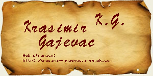 Krasimir Gajevac vizit kartica